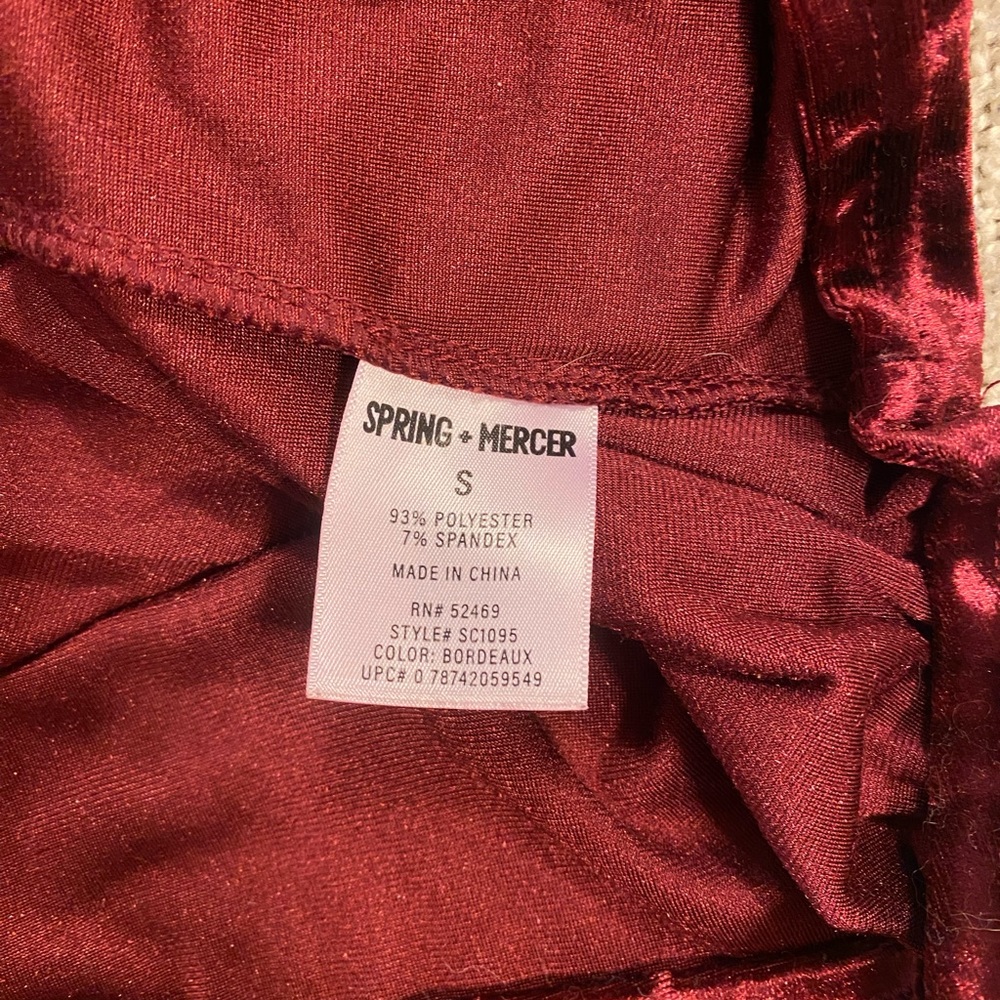 Bordeaux red velvet legging shirt - Picture 4 of 5